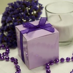 10 Lavender Purple Square Favor Boxes 2" Gift Box