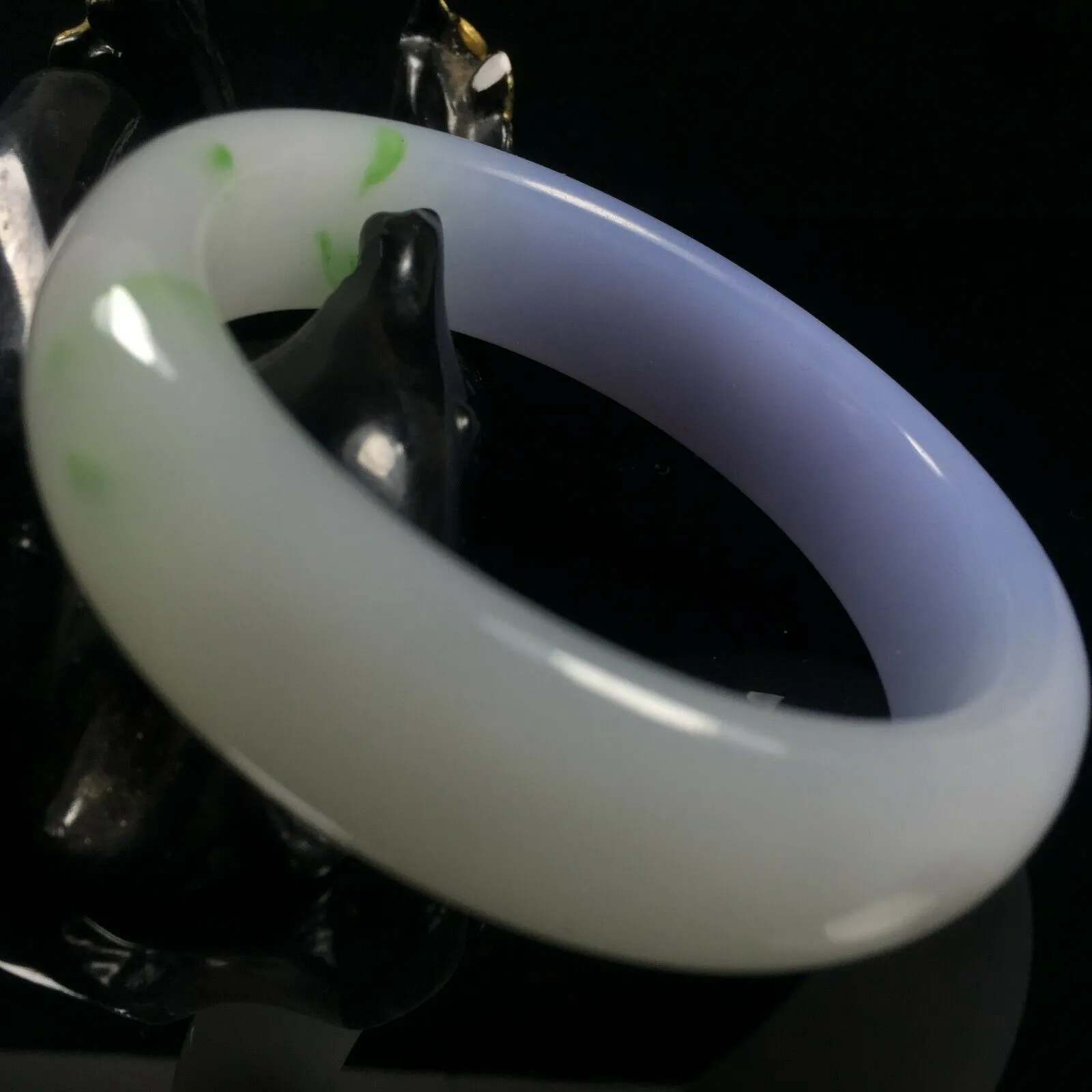10% OF- 54/55/56mm Certified Natural Lavender Emerald A*Jade HandCarved Lucky Bracelet Bangle A334