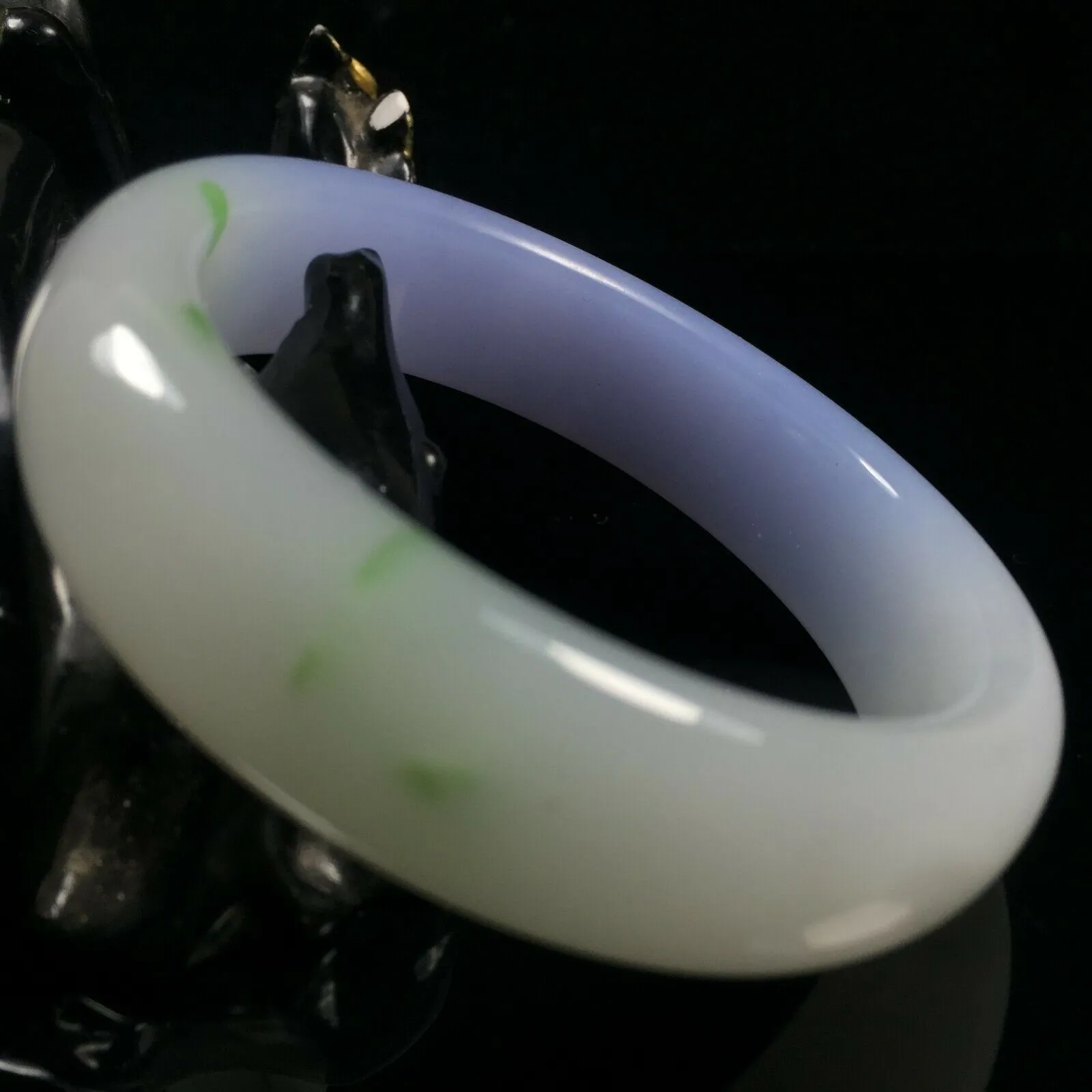 10% OF- 54/55/56mm Certified Natural Lavender Emerald A*Jade HandCarved Lucky Bracelet Bangle A334