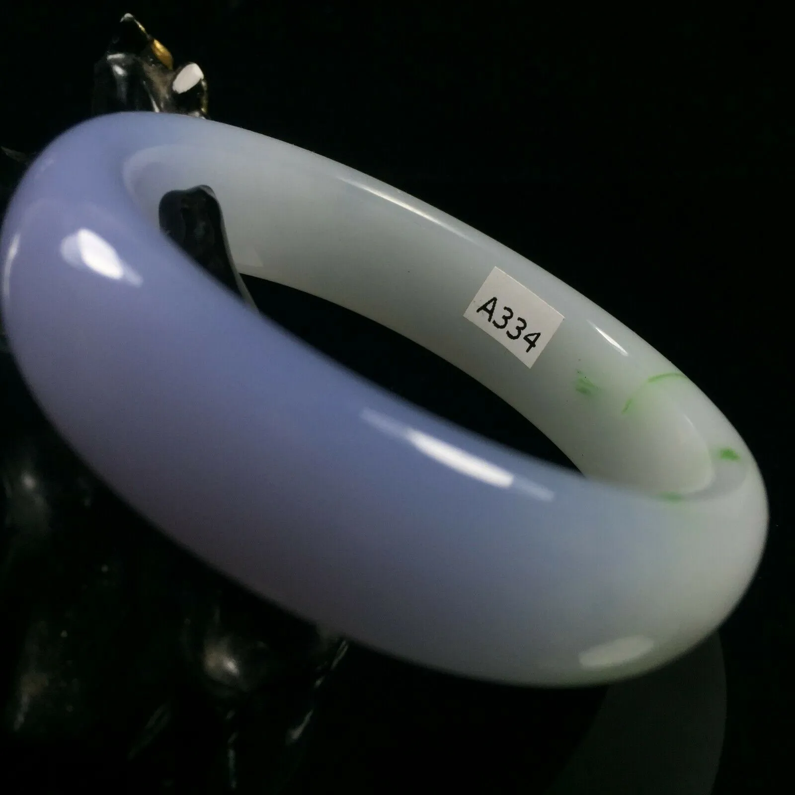 10% OF- 54/55/56mm Certified Natural Lavender Emerald A*Jade HandCarved Lucky Bracelet Bangle A334