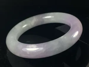 10% OFF- 57/58/59mm Certified Natural Lavender Jadeite Emerald A*Jade HandCarved Lucky Round Bracelet Bangle GX742