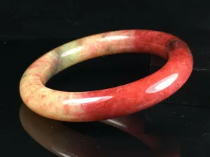 10% OFF- 57/58/59mm Certified Natural Red Jadeite Emerald A*Jade HandCarved Lucky Jade Round Bangle A081