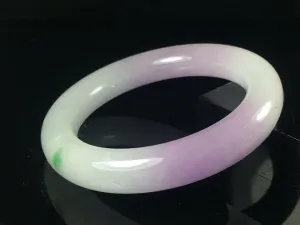 10% OFF- 58/59/60mm Certified Natural Lavender Jadeite Emerald A*Jade HandCarved Lucky Round Bracelet Bangle GX728