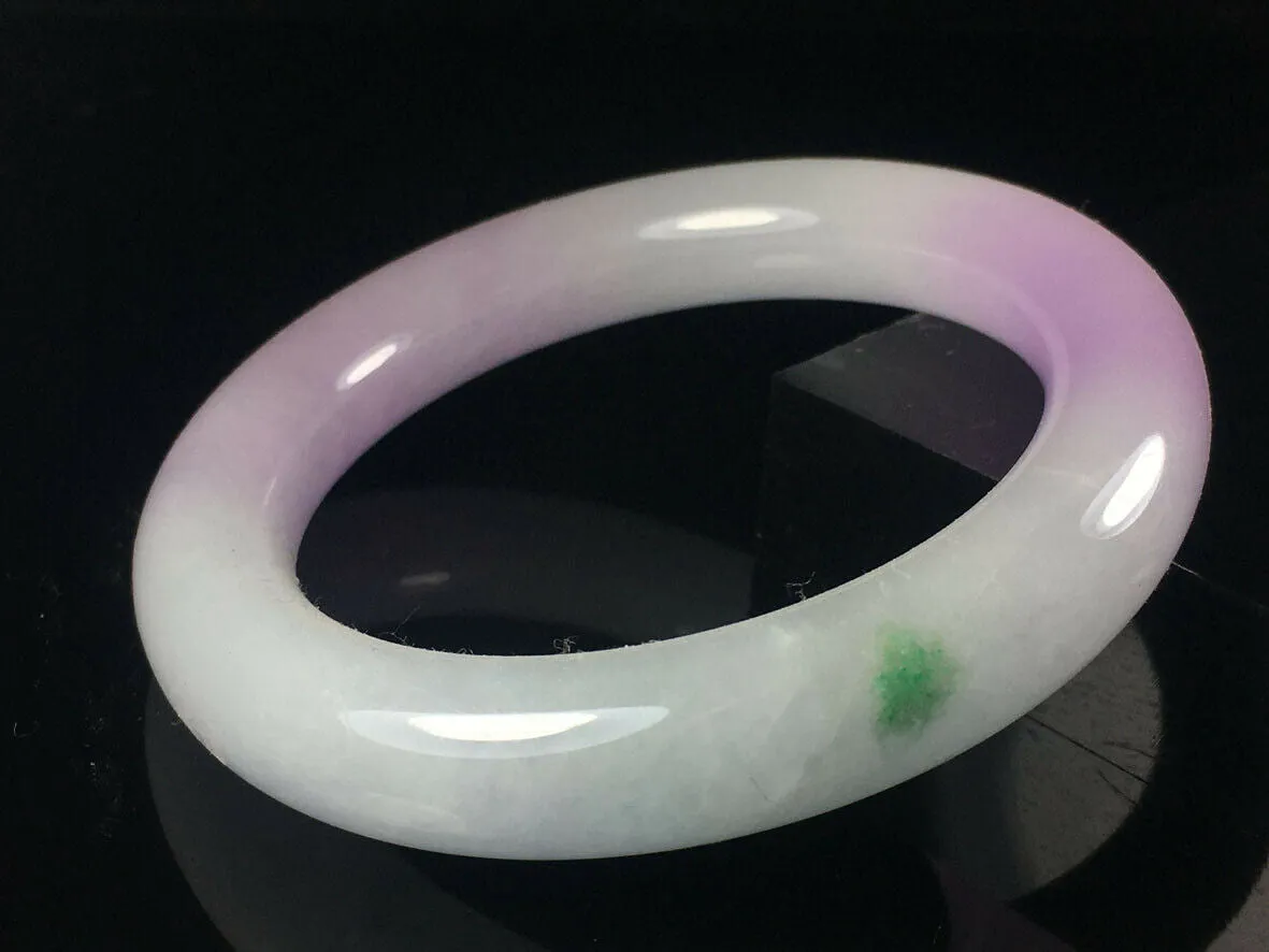 10% OFF- 58/59/60mm Certified Natural Lavender Jadeite Emerald A*Jade HandCarved Lucky Round Bracelet Bangle GX728