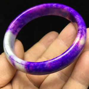 10% OFF- 62/63/64mm Certified Natural Purple/Lavender Jadeite Emerald A*Jade Handcarved Bangle S126