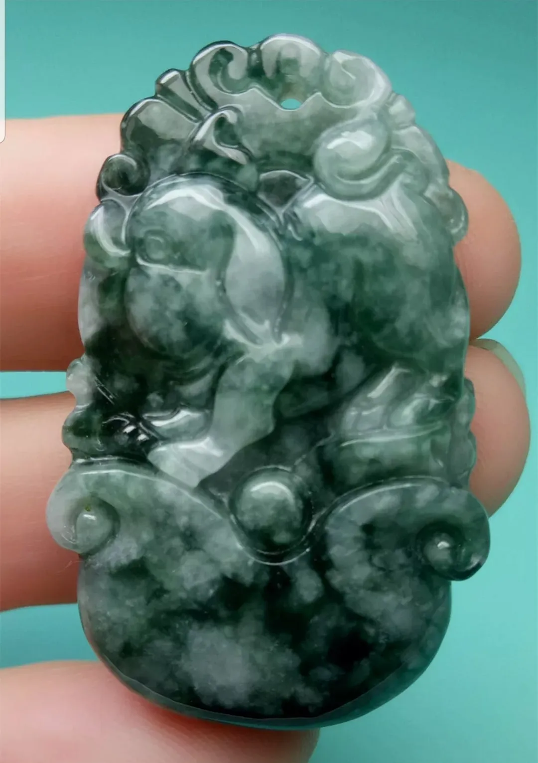 10% OFF- Certified Natural Jadeite Emerald A*Jade HandCarved Lucky Pig YuanBao Pendant A