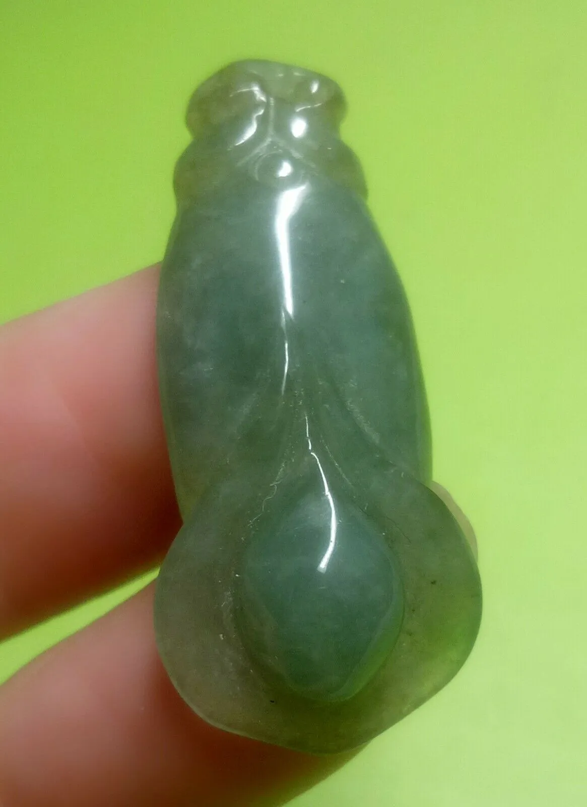 10% OFF- Certified Natural Oily Green Jadeite Emerald A Jade Handcarved Morning Glory Pendant