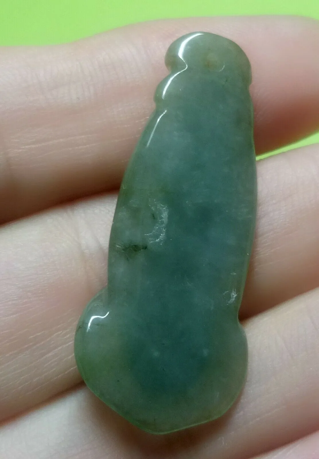 10% OFF- Certified Natural Oily Green Jadeite Emerald A Jade Handcarved Morning Glory Pendant