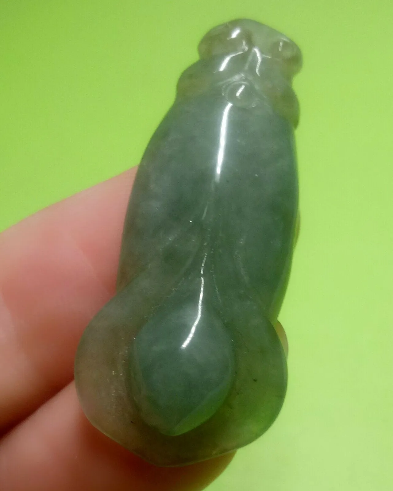 10% OFF- Certified Natural Oily Green Jadeite Emerald A Jade Handcarved Morning Glory Pendant