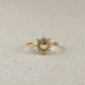18k Gold Filled Round Sun Ring