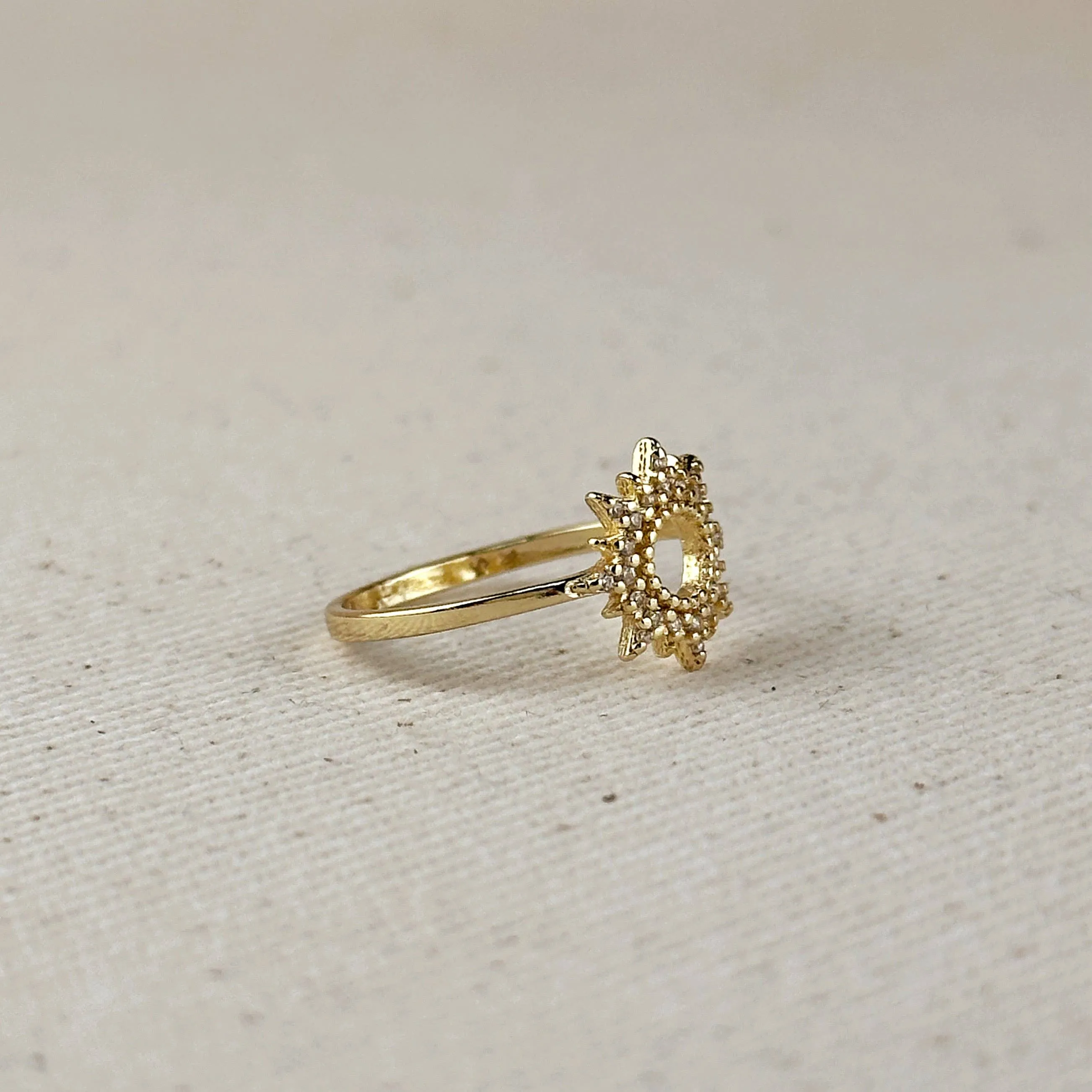 18k Gold Filled Round Sun Ring