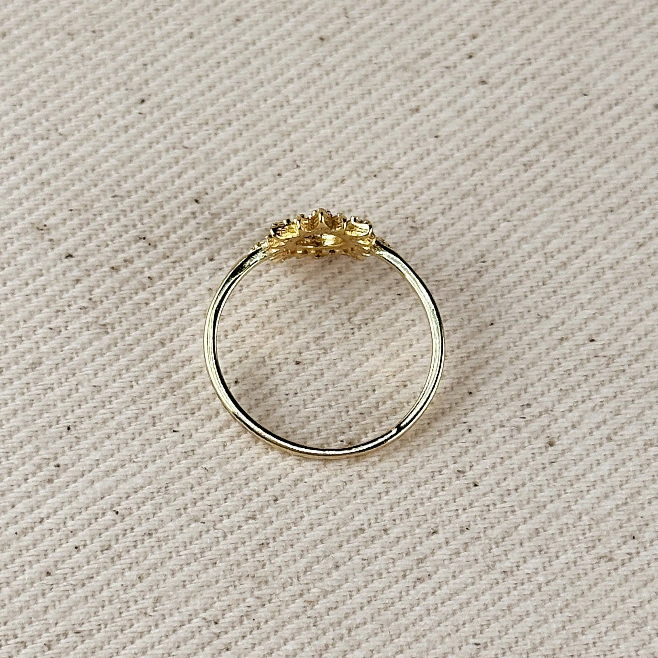 18k Gold Filled Round Sun Ring
