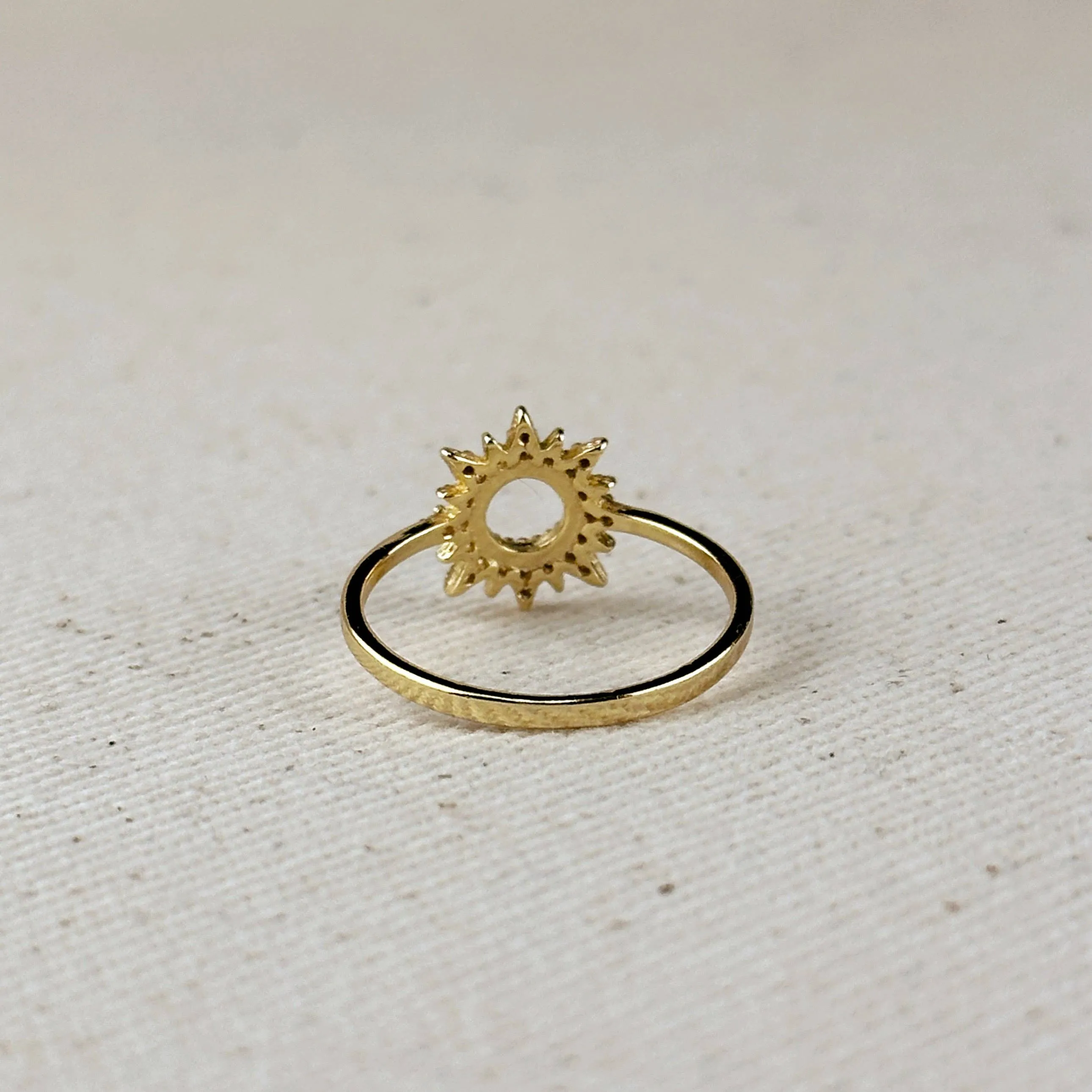 18k Gold Filled Round Sun Ring