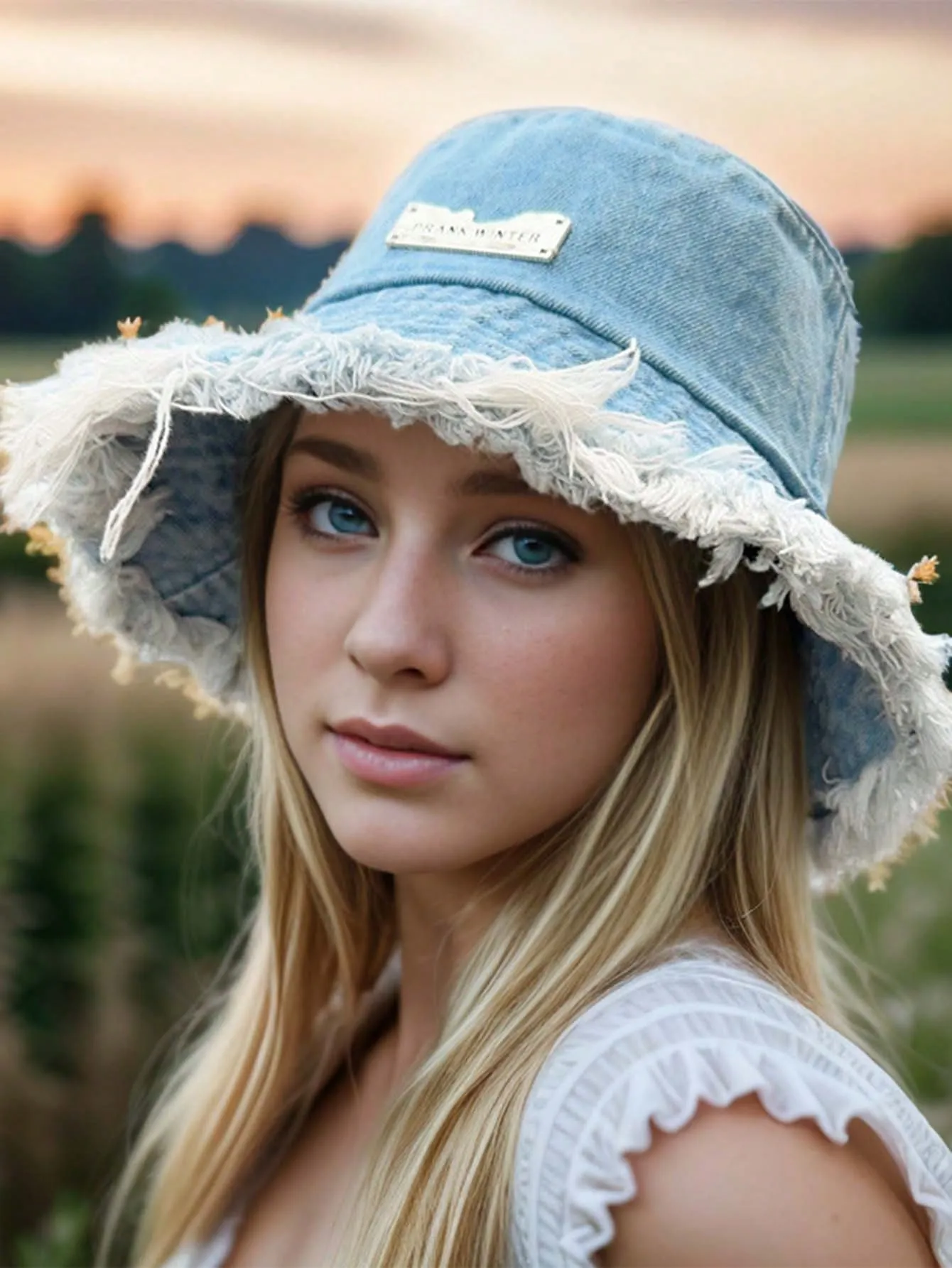 1pc Denim Bucket Hat