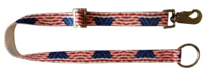 1" American Flag Print nylon adjustable bucket hanger with snap and ring