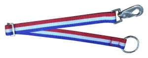 1" Red, White, and Blue nylon adjustable bucket hanger with snap and ring