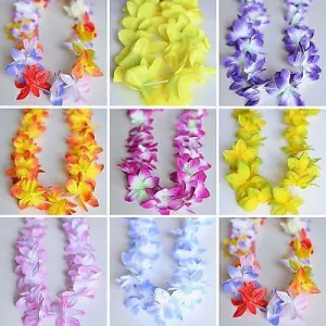 2 Premium Hawaiian Orchid Leis Necklace Various Colors! Wedding Beach Luau Party