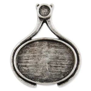 20 pieces Antique Silver Oval Zinc Alloy Cameo Cabochon Base Setting Pendants,Nickle and Lead free;fit 18*25mm cabochon