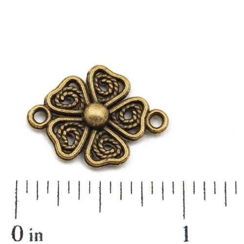 20*15mm Vintage antique bronze Zinc alloy links,clover,sold 200 pcs per pkg