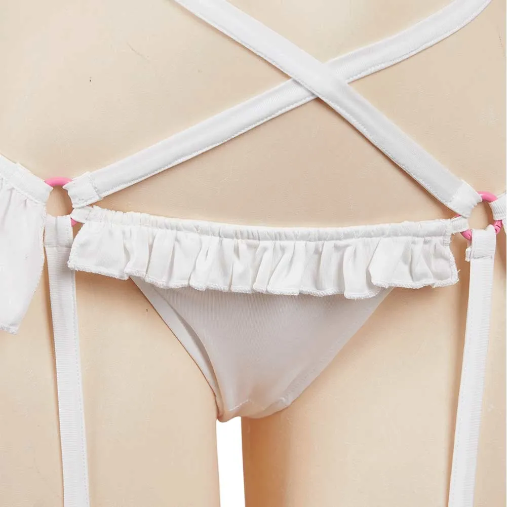 2.5 Dimensional Seduction﻿ Ririsa Amano White Sexy Lingerie Cosplay Costume Outfits