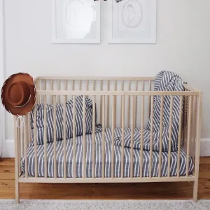 3 piece Crib Set - Dark Navy Breton Stripe