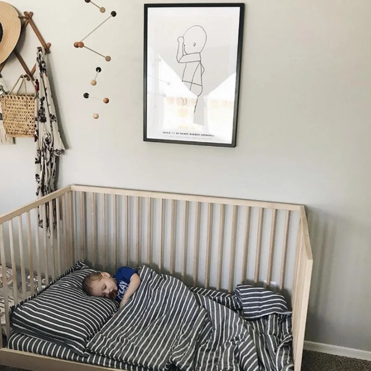 3 piece Crib Set - Dark Navy Breton Stripe