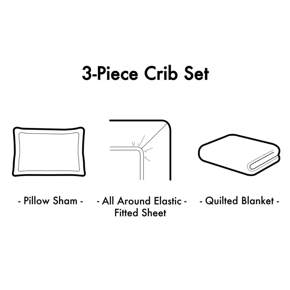 3 Piece Crib Set - Golden Child Pinstripe