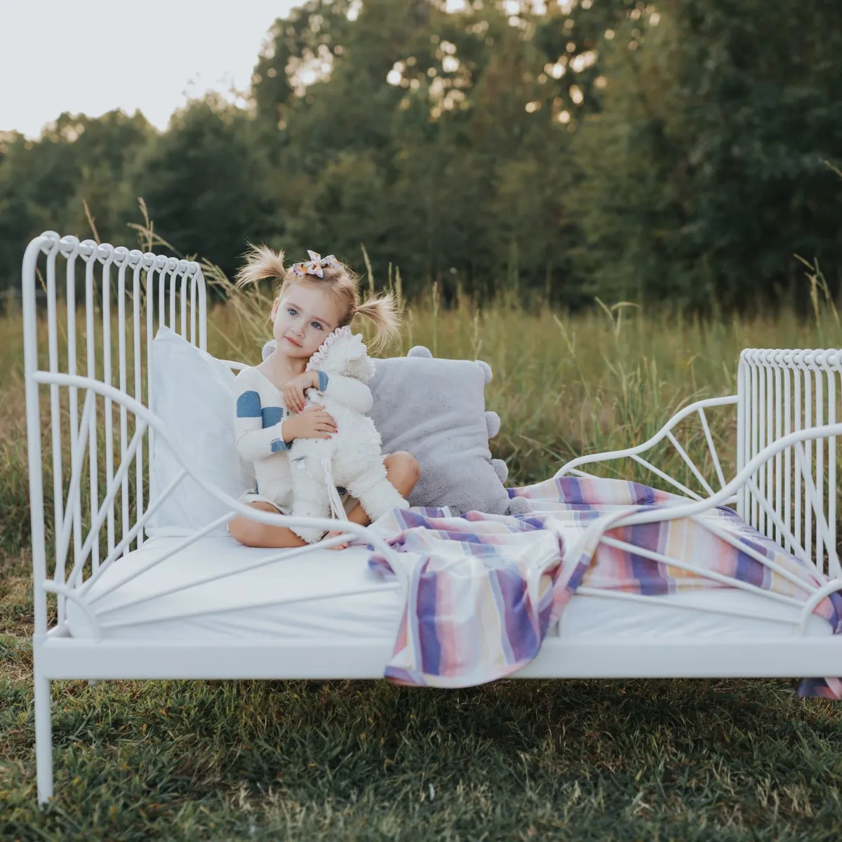 3 Piece Crib Set - Pink and Purple Ombré