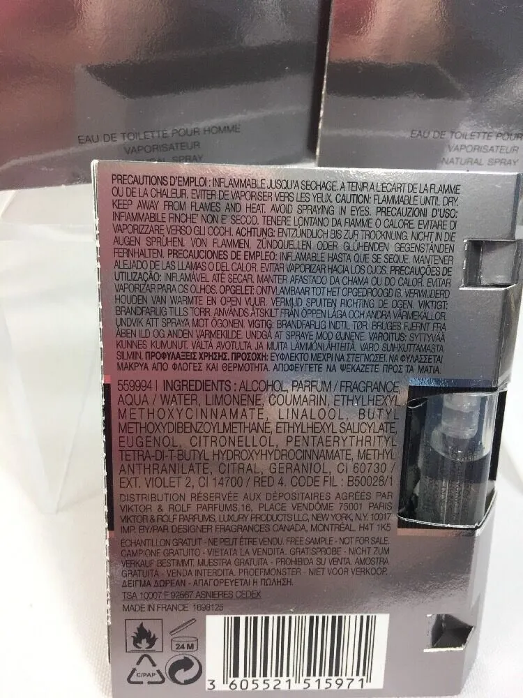 (3) Viktor & Rolf Spicebomb  Eau de Toilette Sample Travel Size Mini