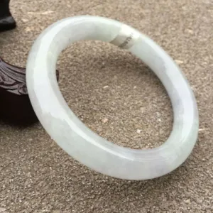 57-59mm Certified Natural Lavender Jadeite Emerald A Jade HandCarved Round Bangle HA0806 with Gift Box