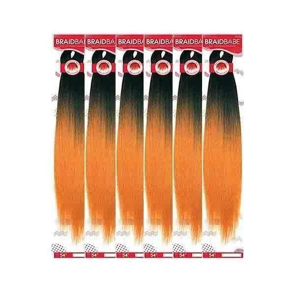 [6 Pack Deal] Outre Synthetic Pre Stretched Braid - BABE 54"