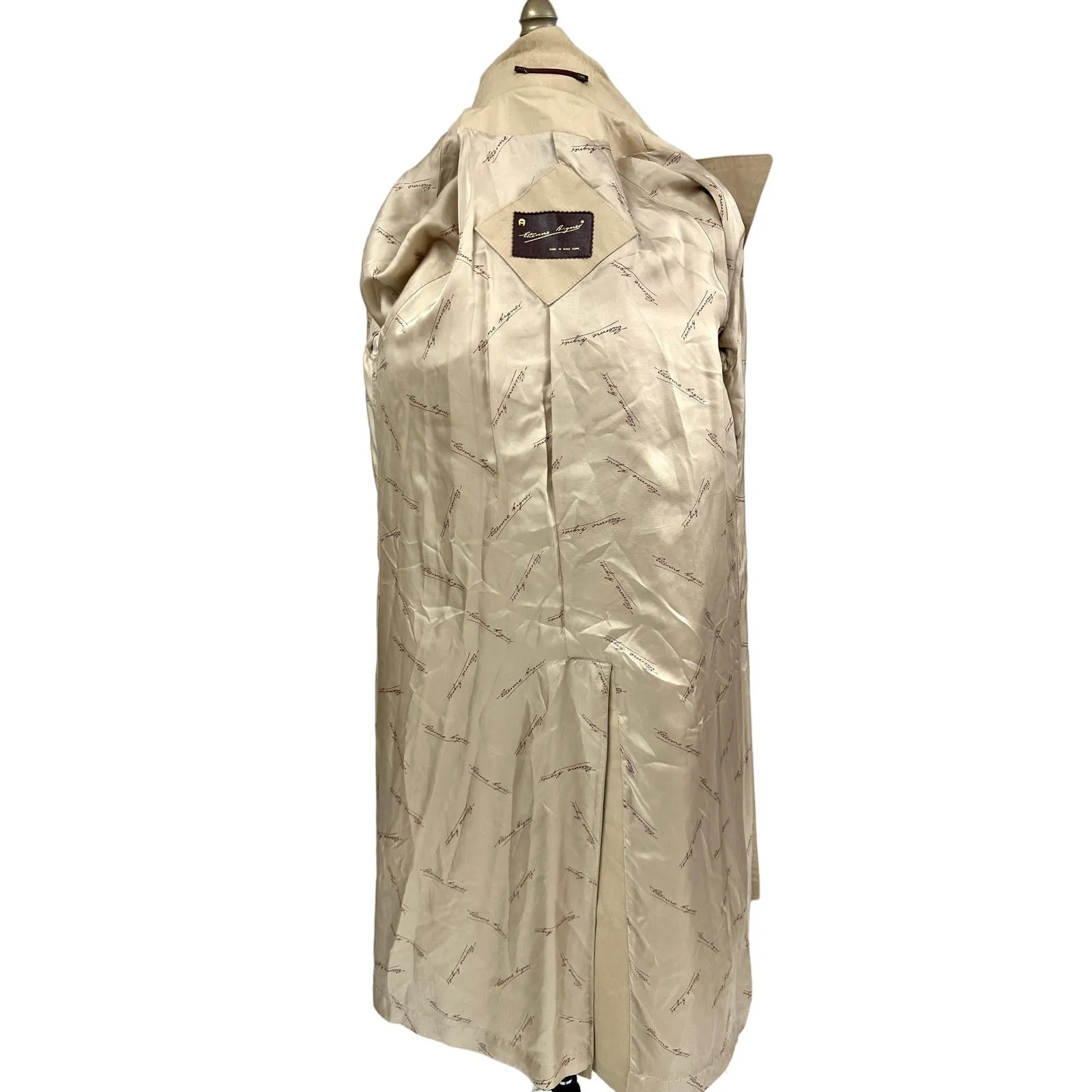 70s VTG Etienne Aigner Trench Coat Double Breasted Fully Lined Belted  Womens L