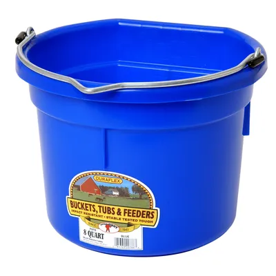 8qt Flat Back Bucket, Mulit Colors