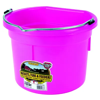 8qt Flat Back Bucket, Mulit Colors