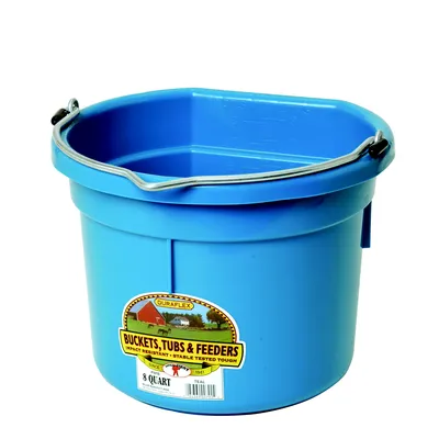 8qt Flat Back Bucket, Mulit Colors