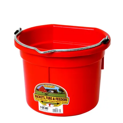 8qt Flat Back Bucket, Mulit Colors