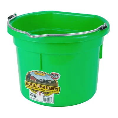 8qt Flat Back Bucket, Mulit Colors
