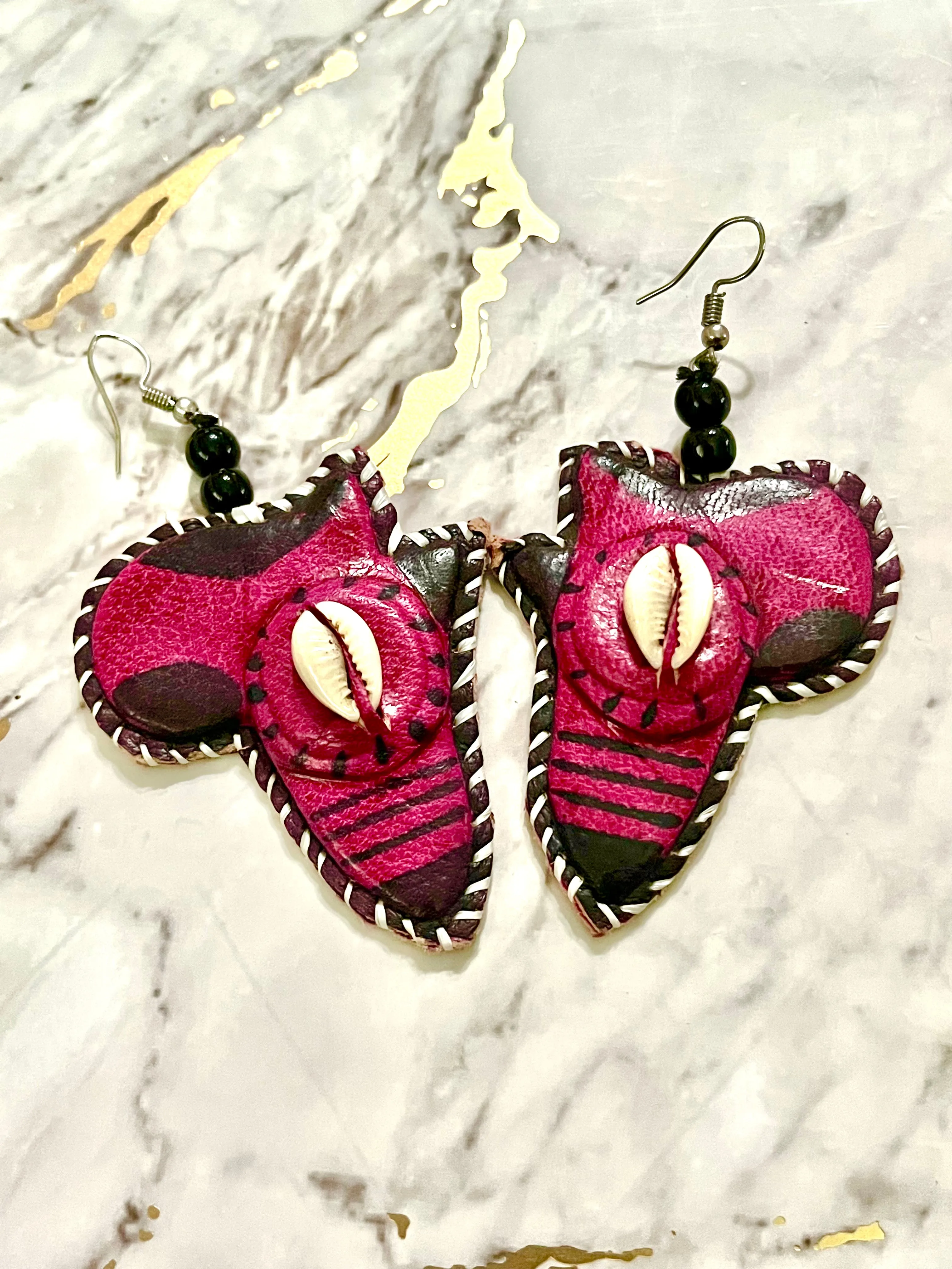 Afrique Leather Earrings