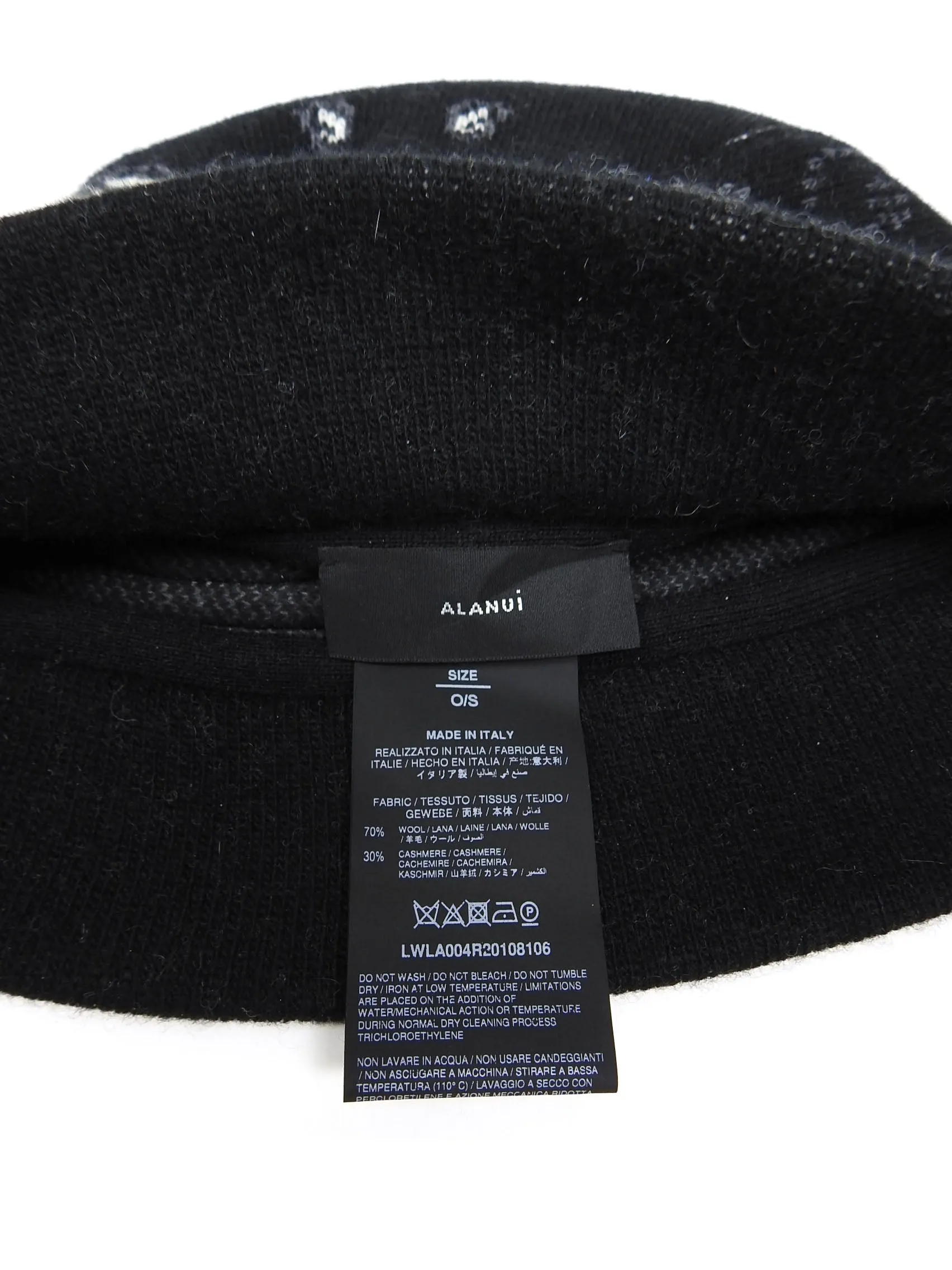 Alanui Black Wool/Cashmere Bucket Hat O/S