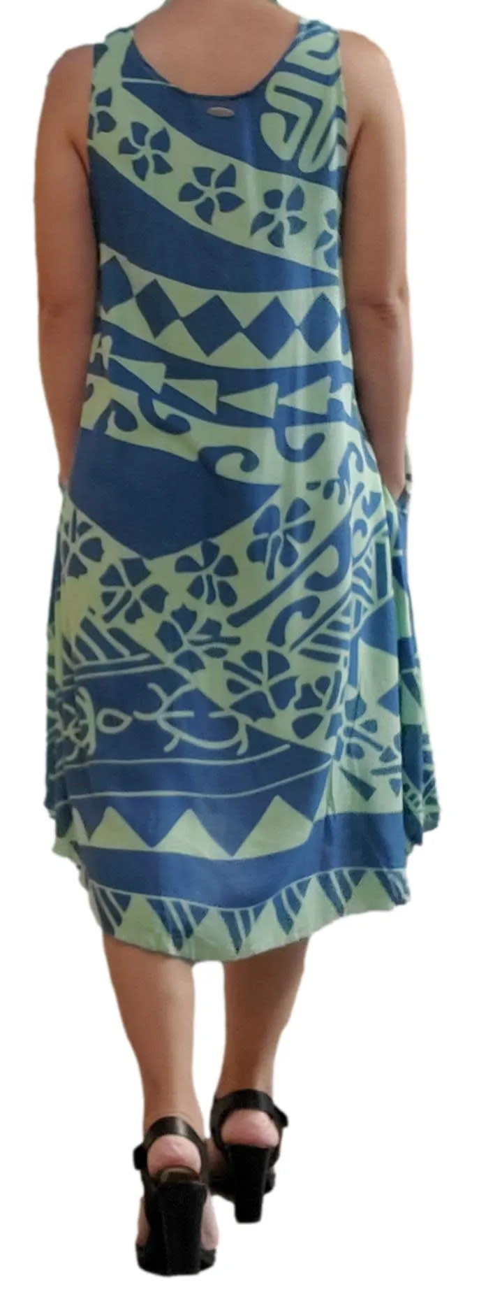 Aloha Royale - Cabana Dress - Holoholo - Seaglass Green & Blueberry
