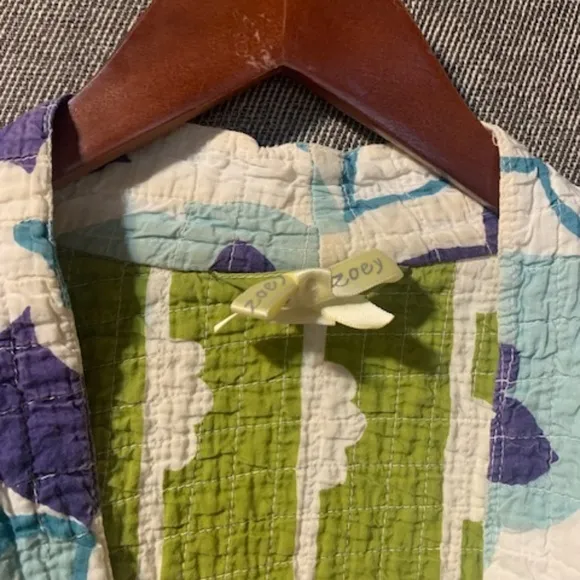 Anthropologie Quilted Floral Robe - size Small