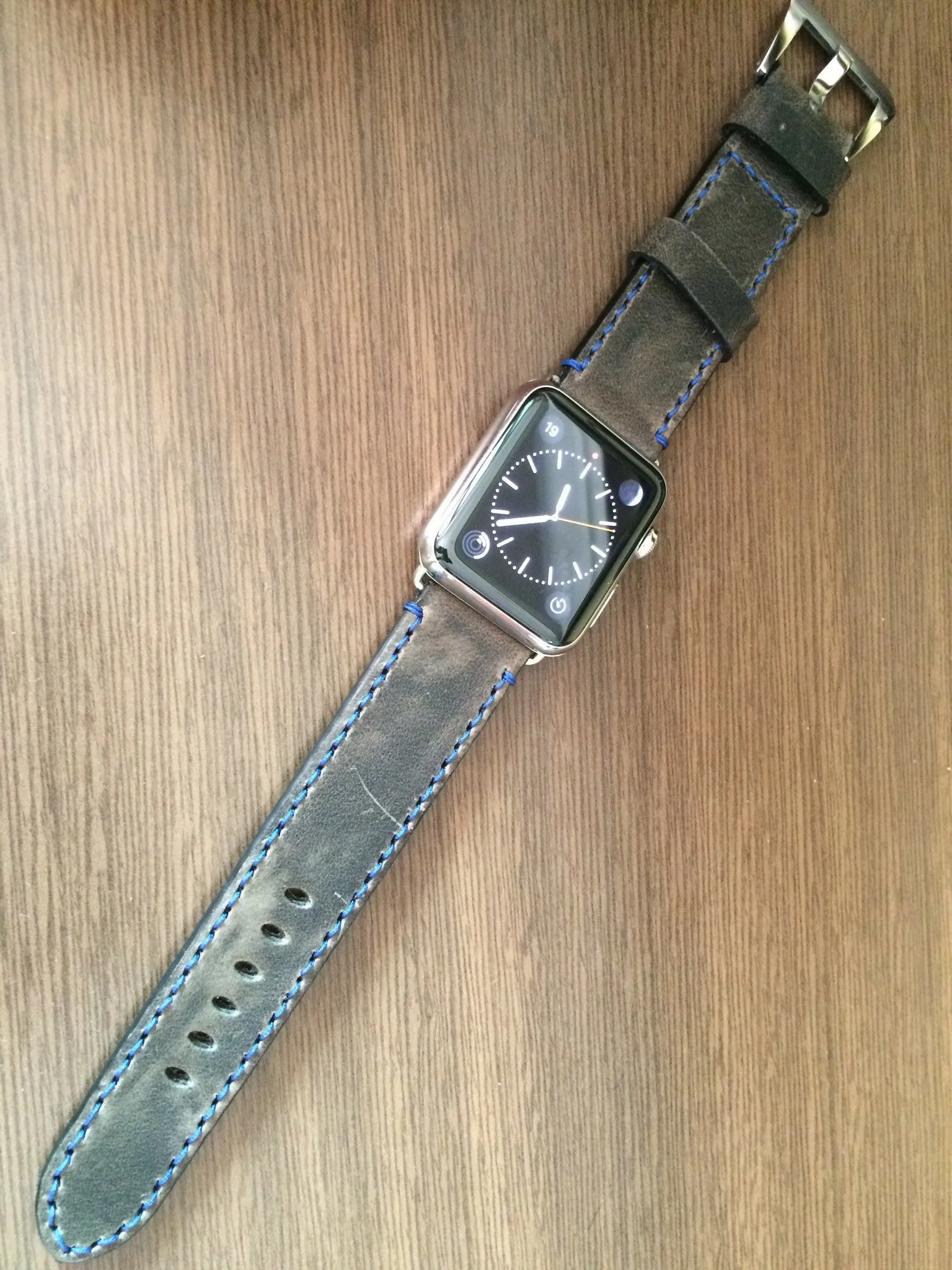 Apple Watch Band for Series 7, Apple Watch 41mm, 45mm, Apple Watch Band 40mm, 44mm, Vintage Grey Apple Watch Strap, Leather Watch Strap For Apple Watch Series 7