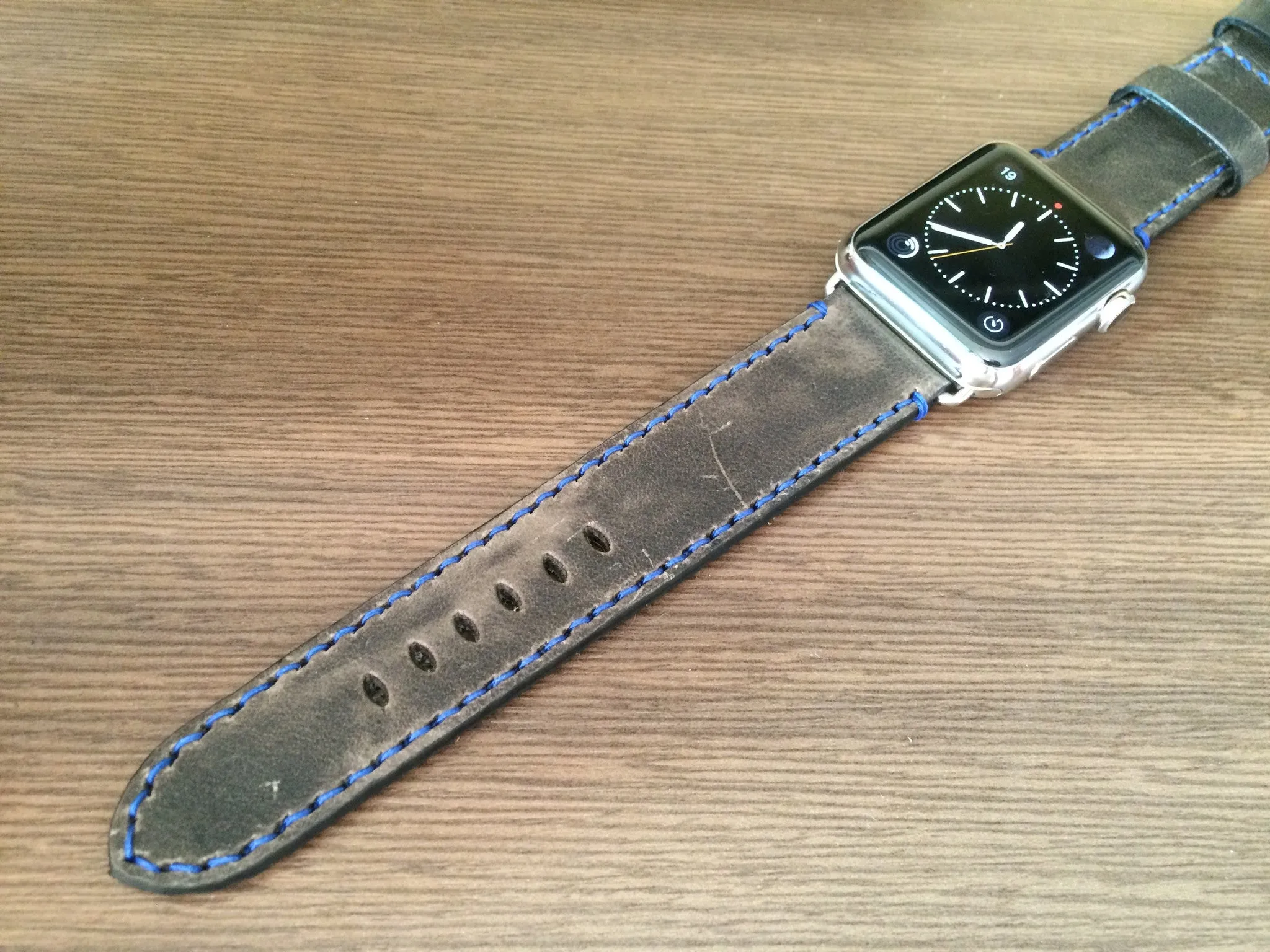 Apple Watch Band for Series 7, Apple Watch 41mm, 45mm, Apple Watch Band 40mm, 44mm, Vintage Grey Apple Watch Strap, Leather Watch Strap For Apple Watch Series 7