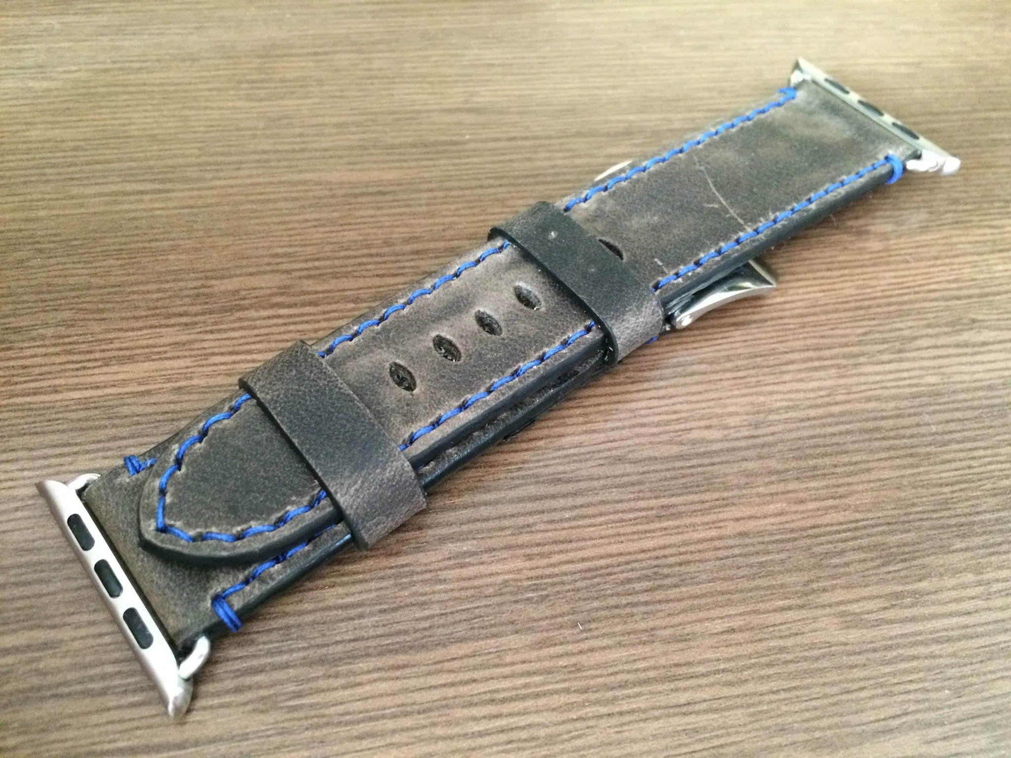 Apple Watch Band for Series 7, Apple Watch 41mm, 45mm, Apple Watch Band 40mm, 44mm, Vintage Grey Apple Watch Strap, Leather Watch Strap For Apple Watch Series 7