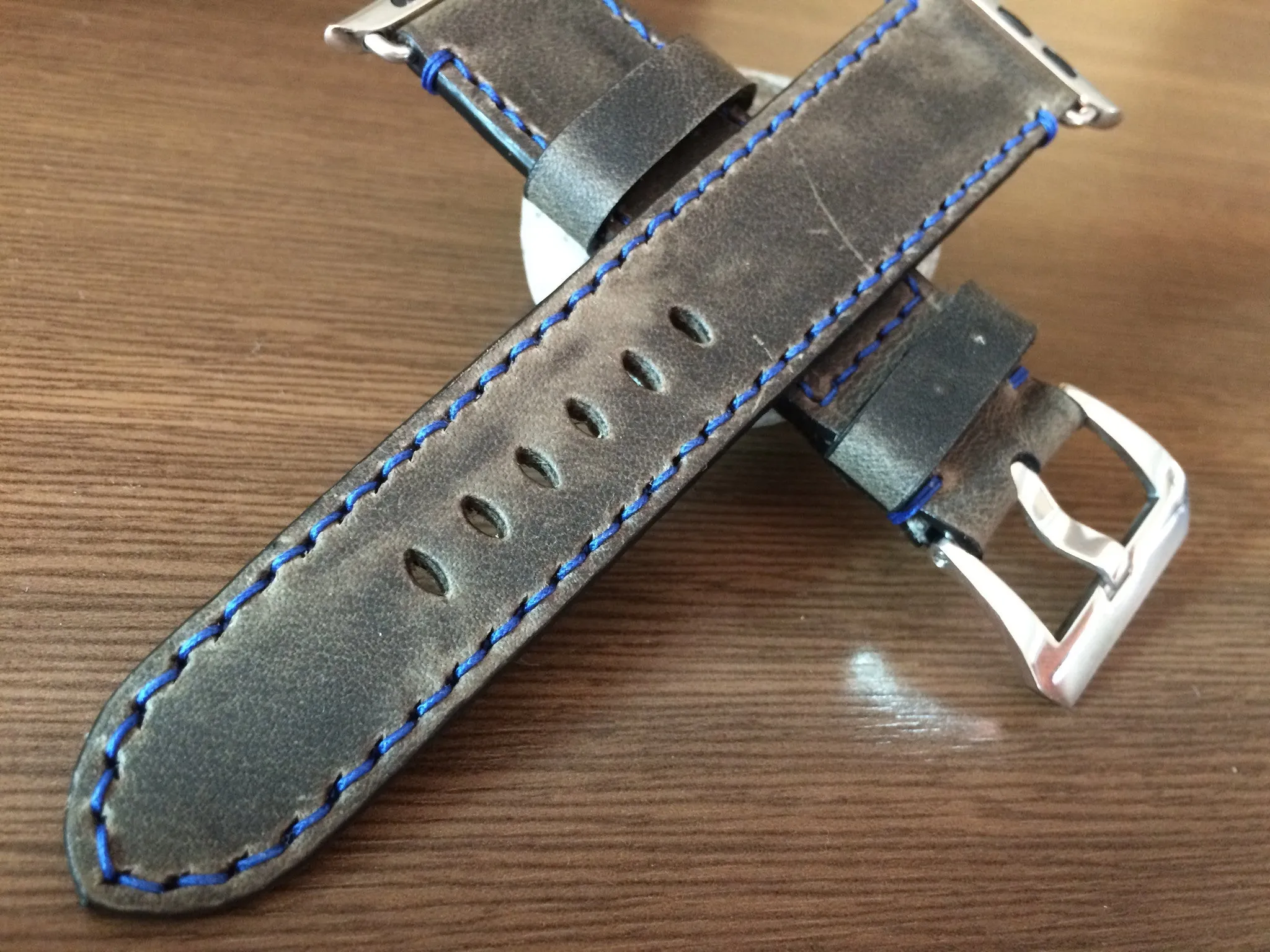 Apple Watch Band for Series 7, Apple Watch 41mm, 45mm, Apple Watch Band 40mm, 44mm, Vintage Grey Apple Watch Strap, Leather Watch Strap For Apple Watch Series 7