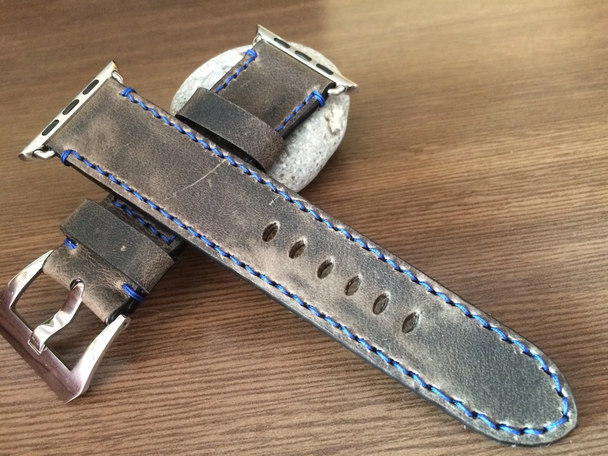 Apple Watch Band for Series 7, Apple Watch 41mm, 45mm, Apple Watch Band 40mm, 44mm, Vintage Grey Apple Watch Strap, Leather Watch Strap For Apple Watch Series 7