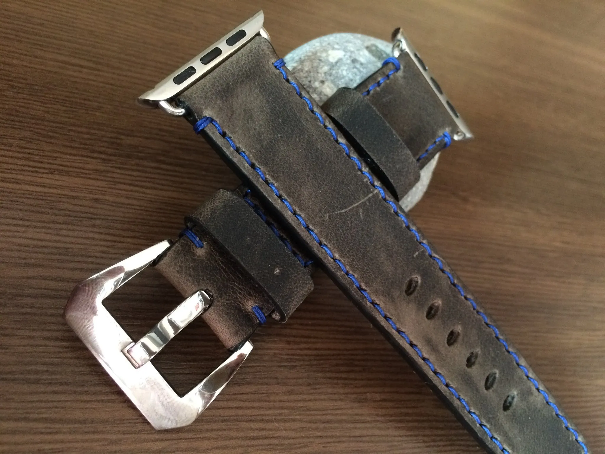 Apple Watch Band for Series 7, Apple Watch 41mm, 45mm, Apple Watch Band 40mm, 44mm, Vintage Grey Apple Watch Strap, Leather Watch Strap For Apple Watch Series 7