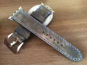 Apple Watch Band for Series 7, Apple Watch 41mm, 45mm, Apple Watch Band 40mm, 44mm, Vintage Grey Apple Watch Strap, Leather Watch Strap For Apple Watch Series 7