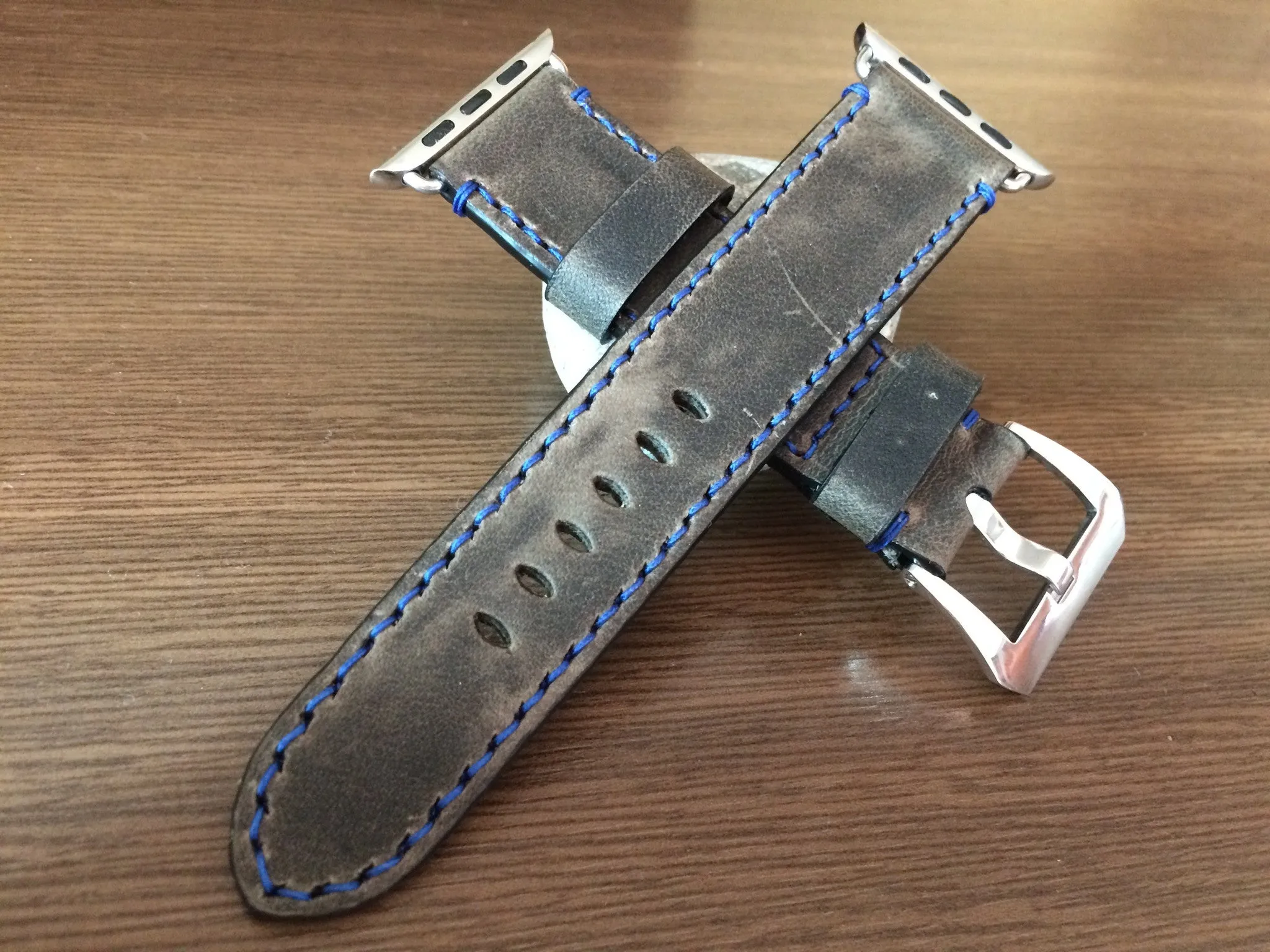 Apple Watch Band for Series 7, Apple Watch 41mm, 45mm, Apple Watch Band 40mm, 44mm, Vintage Grey Apple Watch Strap, Leather Watch Strap For Apple Watch Series 7
