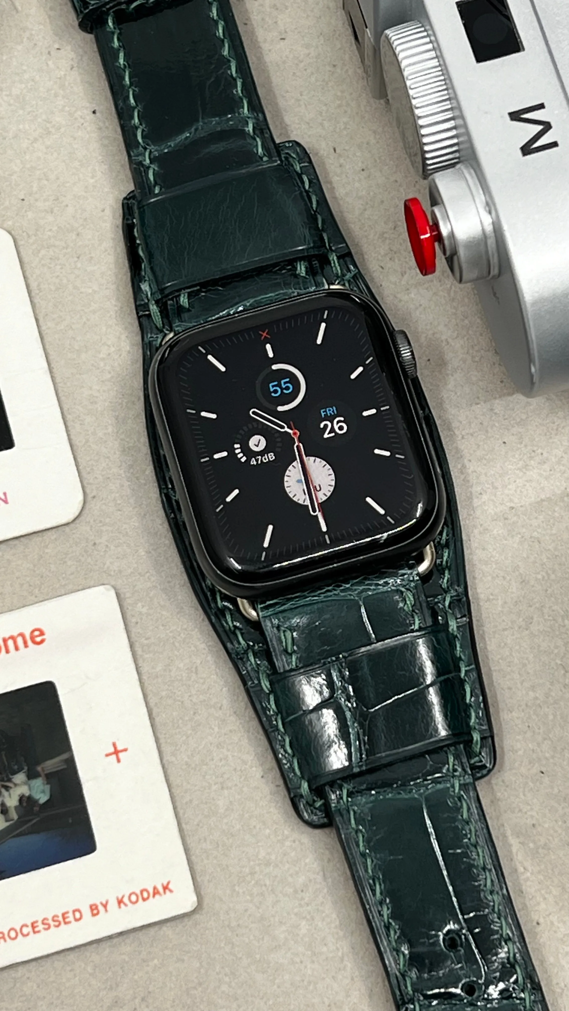 Apple Watch Ultra Watch Band, Apple Watch 49mm 45mm 41mm 40mm Smartwatch Band, Cuff Watch Band, iWatch Band, Green Alligator Watch Straps, Samsung Galaxy Watch Band